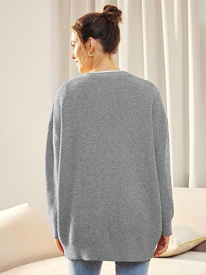 Mallory – Women’s Oversized Cardigan with V Neck and Button Closure