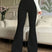 Women High Waisted Flared Trousers