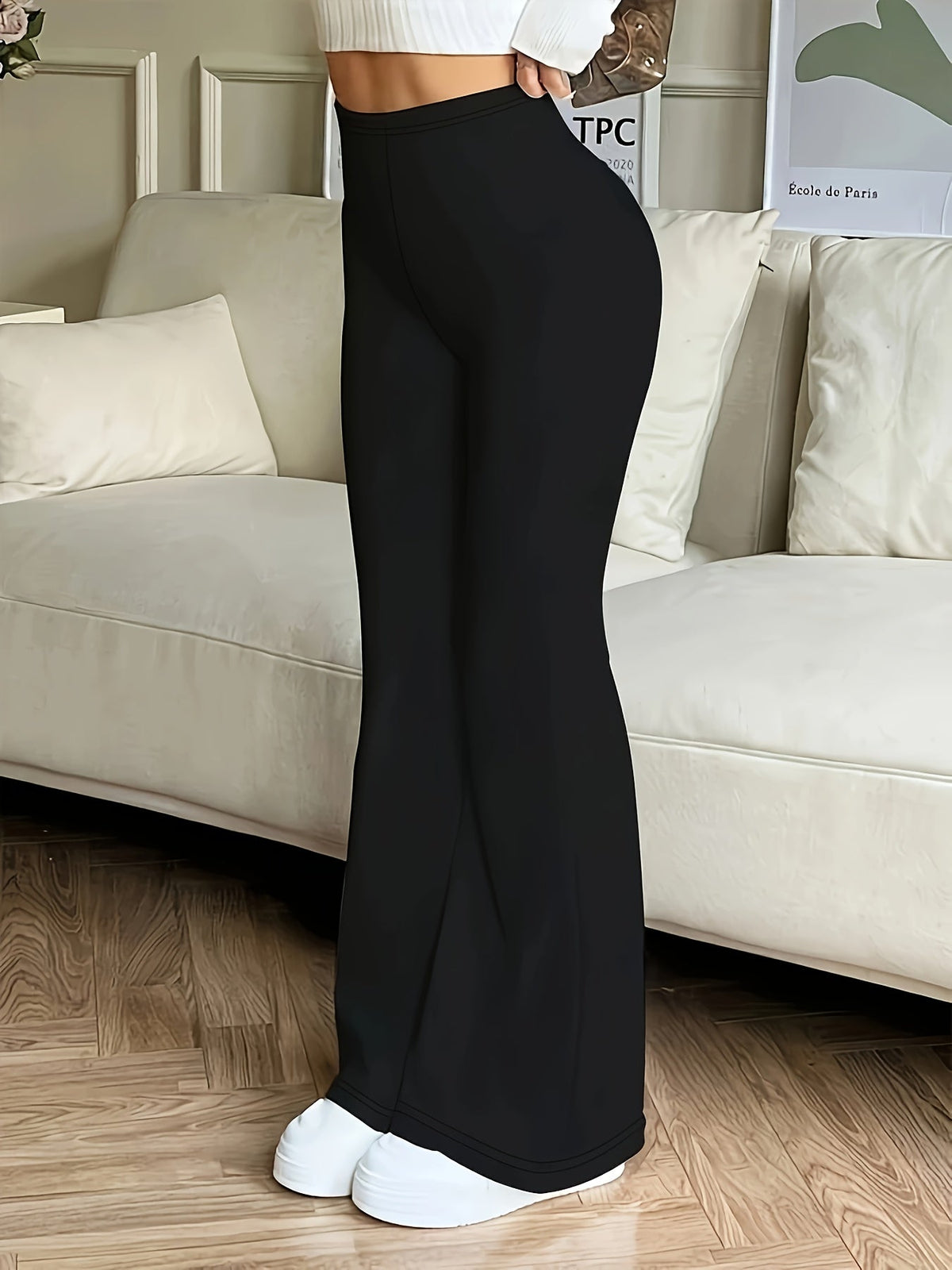 Women High Waisted Flared Trousers - Image 4