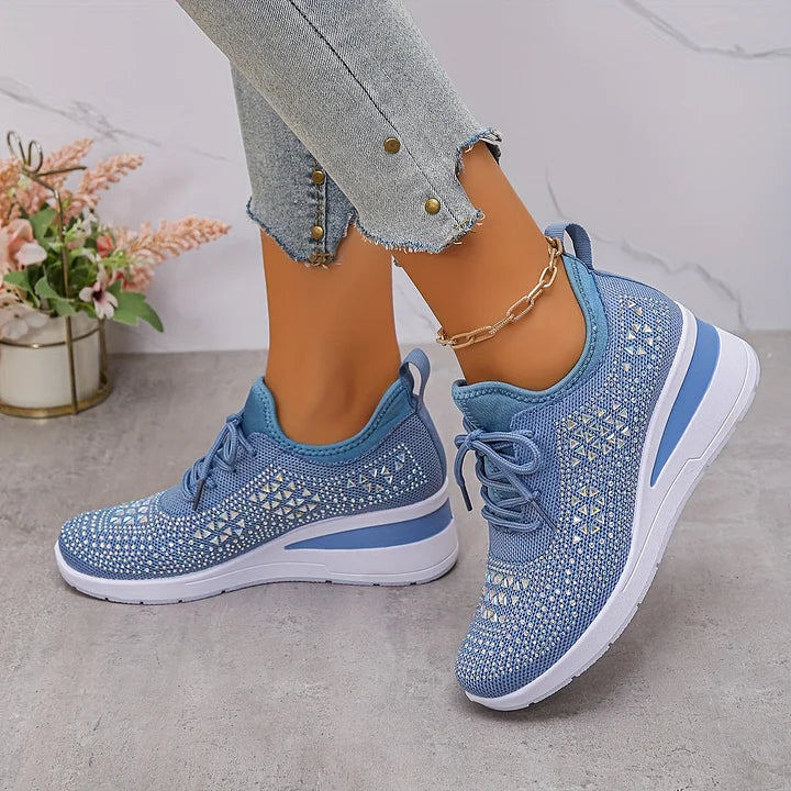Women Orthopedic Rhinestone Sneakers Arch Support Walking Shoes - Image 6