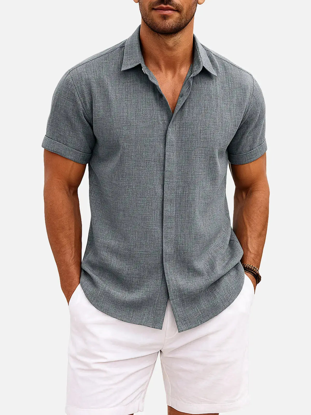 Novarello - Cotton Linen Short Sleeve Shirt