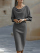 Ceraphine – Rochie midi drapată