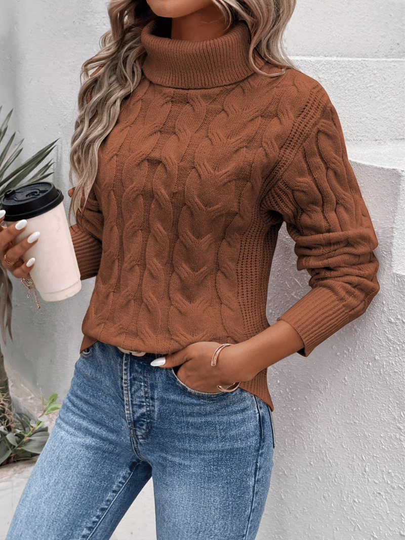 Maerelle – Pull à col roulé torsadé pour femme