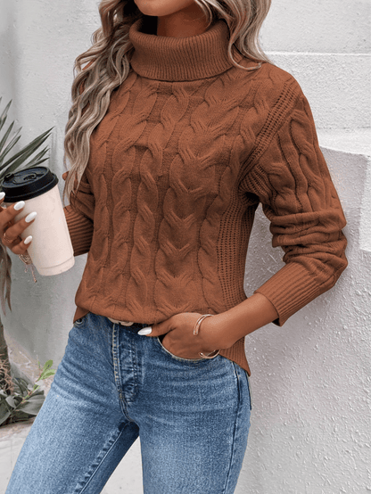 Maerelle – Pull à col roulé torsadé pour femme
