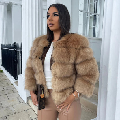 Zelya – Chaqueta de piel sintética suave