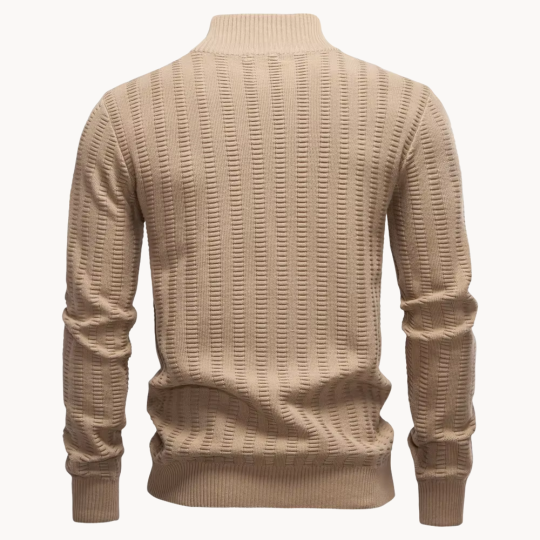 Rowan – Pull pour homme en coton à fermeture éclair courte
