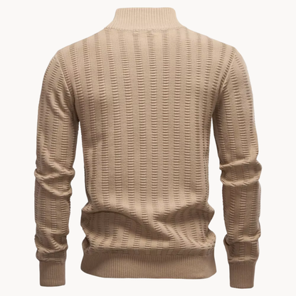 Rowan – Pull pour homme en coton à fermeture éclair courte