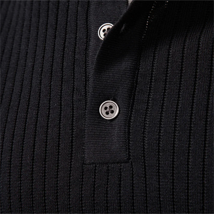 Grayson – Pull côtelé à col tunisien pour homme