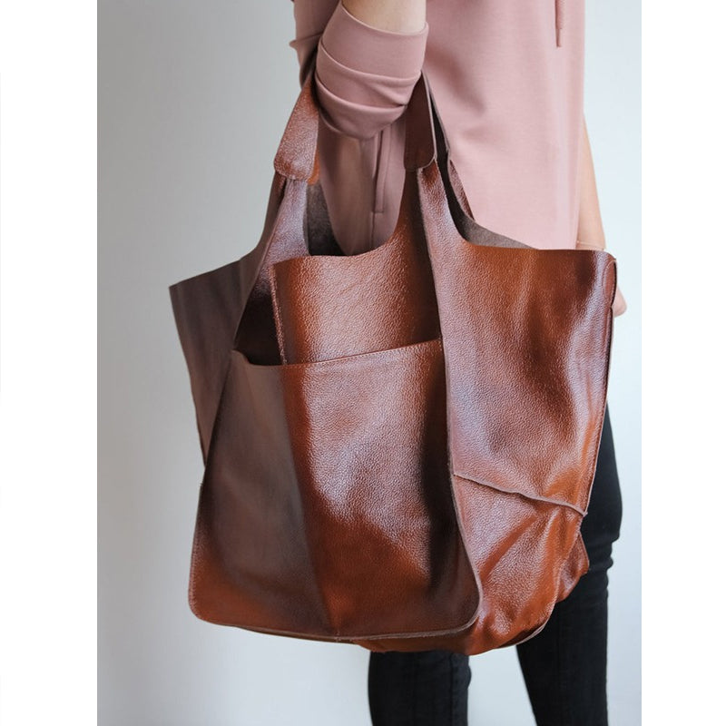 Marcella - Oversized Vintage Leather Shoulder Bag