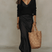 Women Ivory Knit Satin Midi Dress Set Two Piece - Image 7
