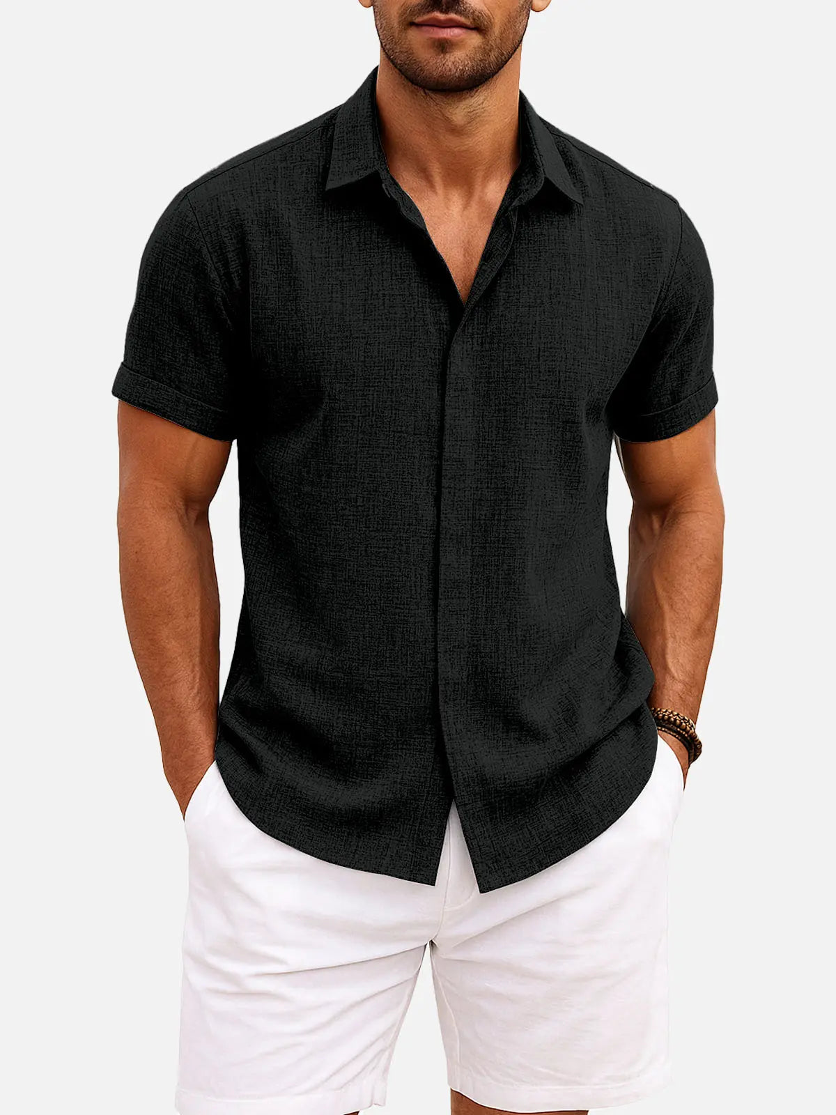 Novarello - Cotton Linen Short Sleeve Shirt