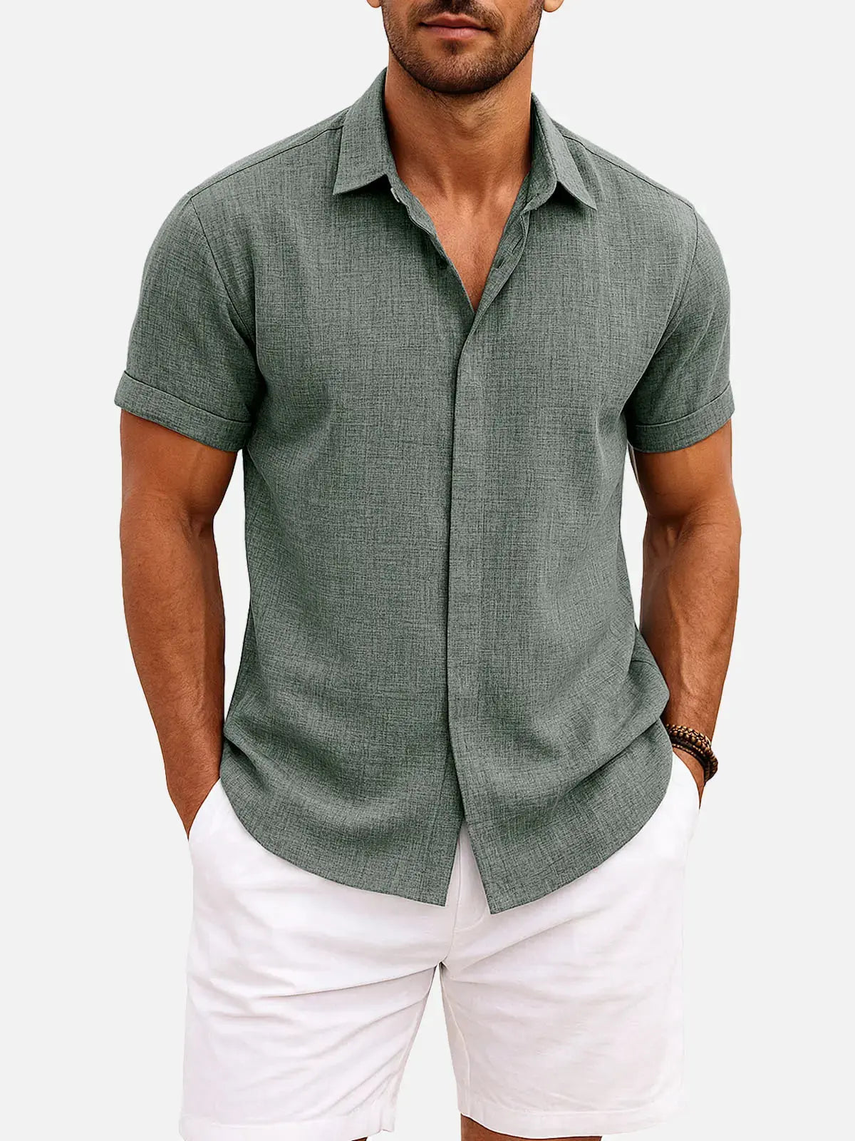 Novarello - Cotton Linen Short Sleeve Shirt