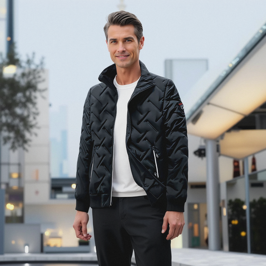 Erick - Mens Quilted Jacket With Stand Collar