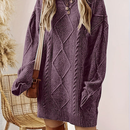 Womens Cable Knit Sweater Dress