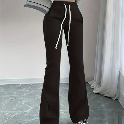 Womens High Waisted Flared Trousers