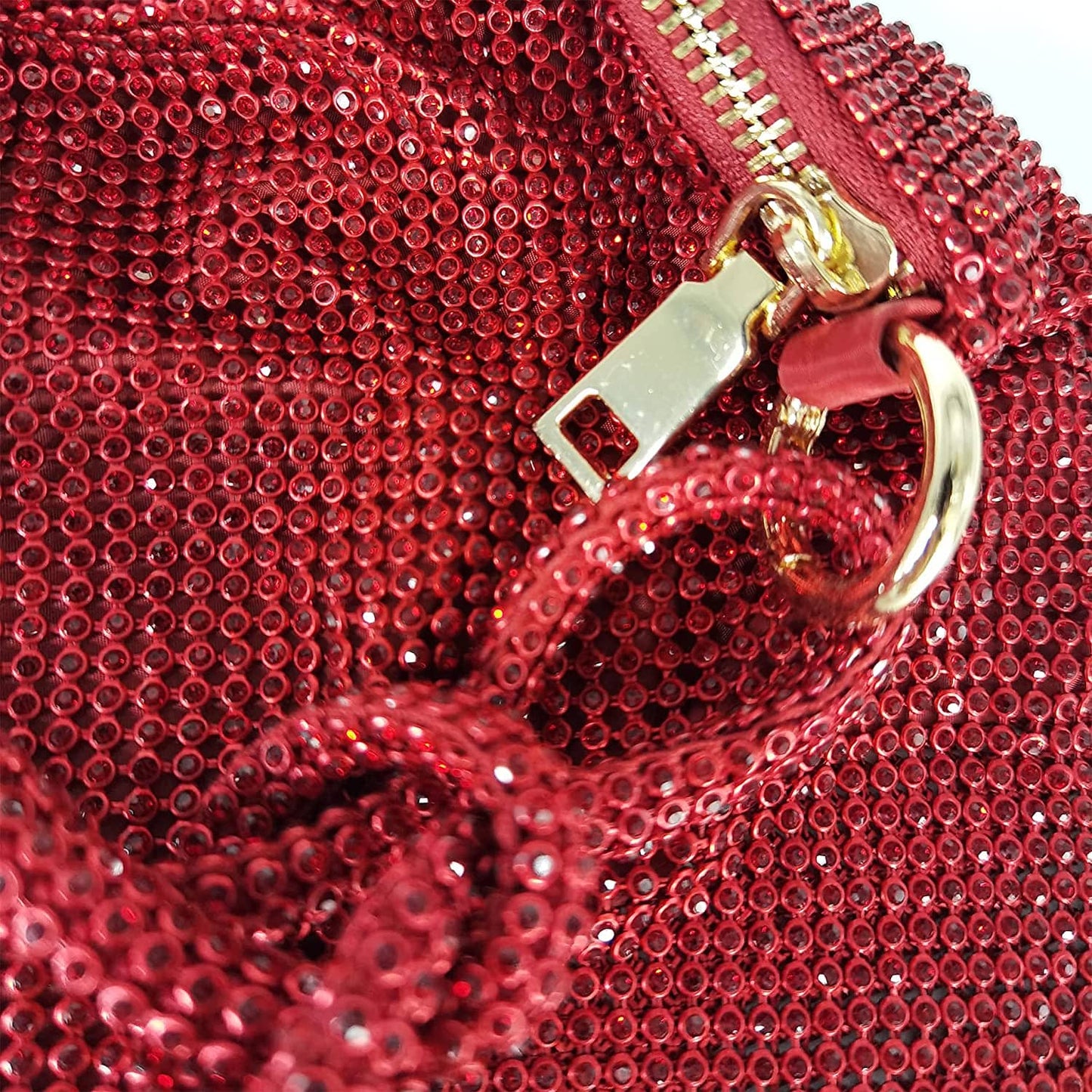 Women Rhinestone Evening Bag Knotted Strap Sparkly Clutch - Image 18