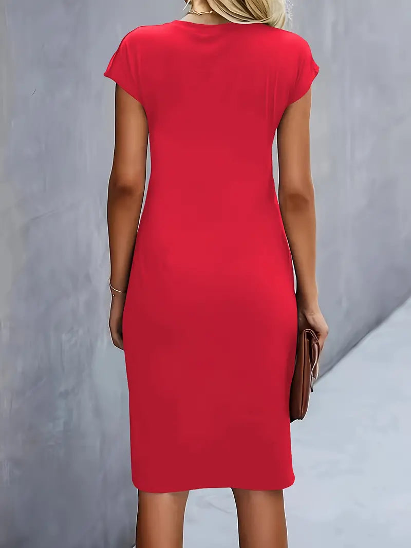 Katia – Vestido clásico ajustado de manga corta