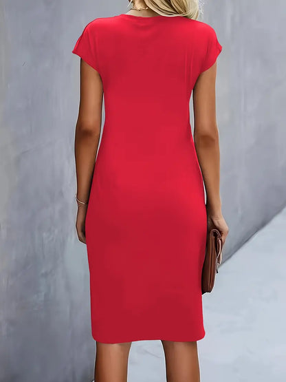 Katia – Vestido clásico ajustado de manga corta