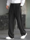 Women's Wide Leg Trousers with Half Elastic Waistband