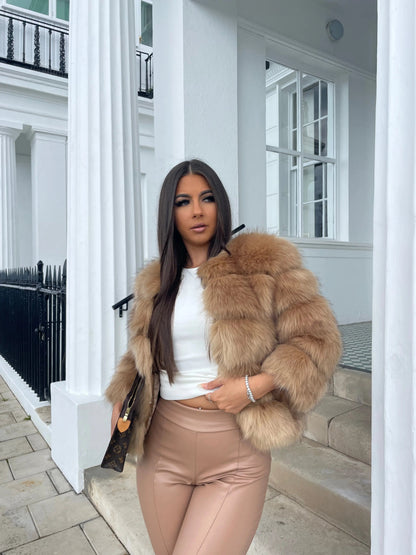 Zelya – Chaqueta de piel sintética suave