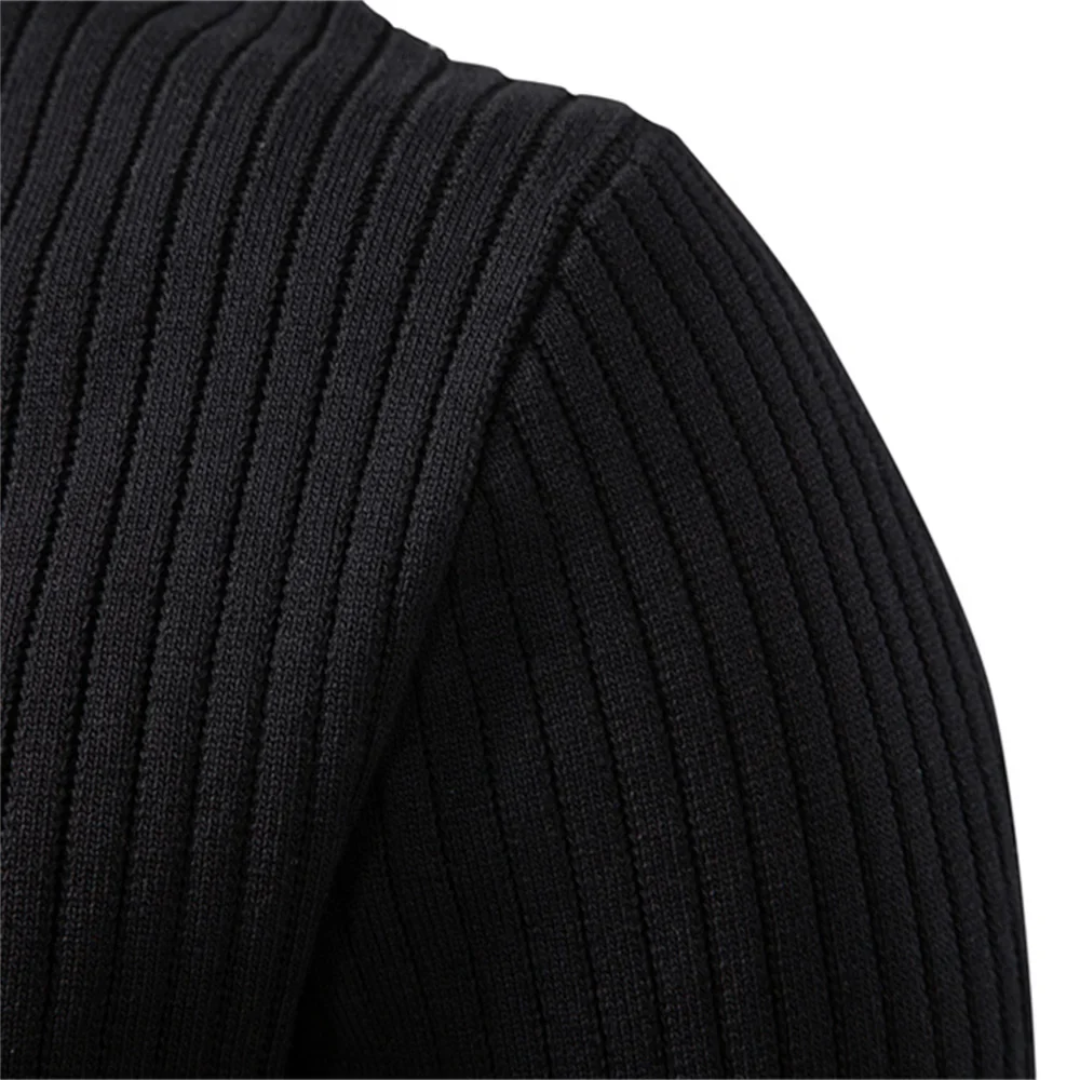 Grayson – Pull côtelé à col tunisien pour homme