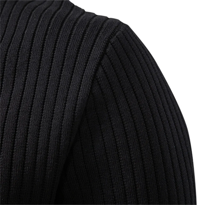 Grayson – Pull côtelé à col tunisien pour homme