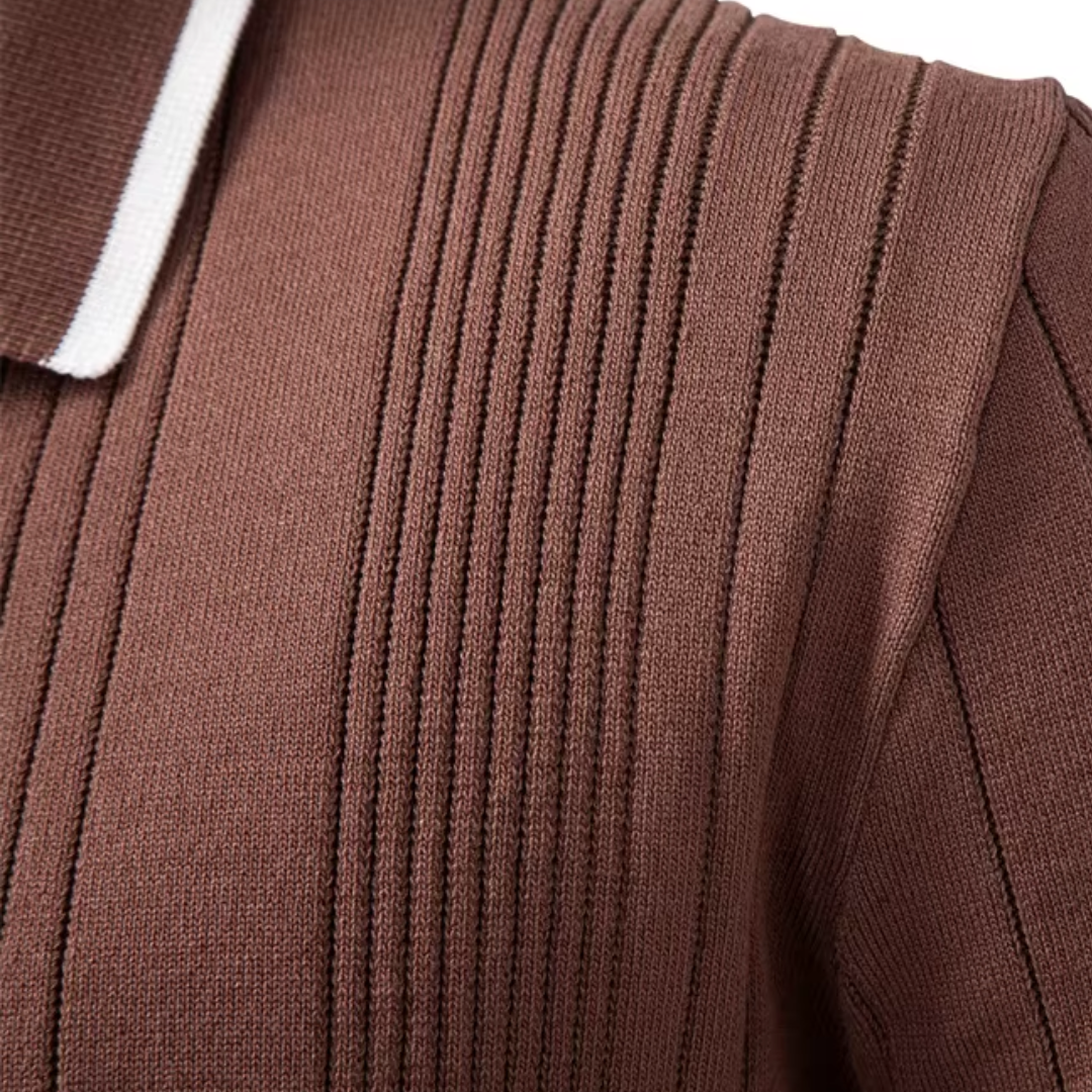 Callen – Herrestrikket Polo med Knapper