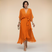 Cenira - Elegant Midi Dress With V Neck