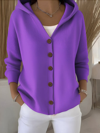 Fiona – Women’s Cozy Long Sleeve Knit Cardigan with Hood