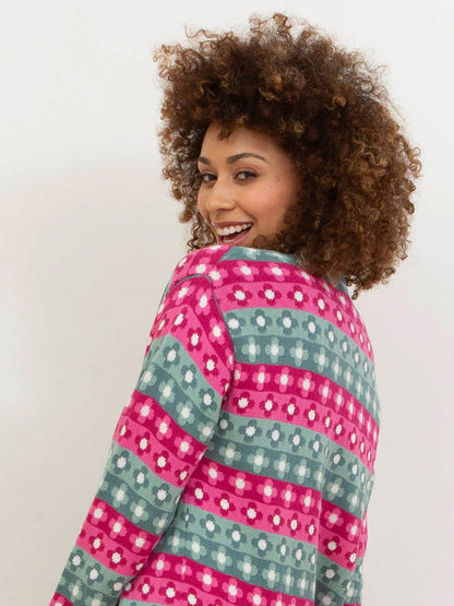 Florenysa – Cardigan lung cu model pentru femei, cu buzunare