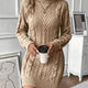 Women Cable Knit Sweater Dress
