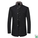 Wool Blend Quilted Coat with Collar for Men