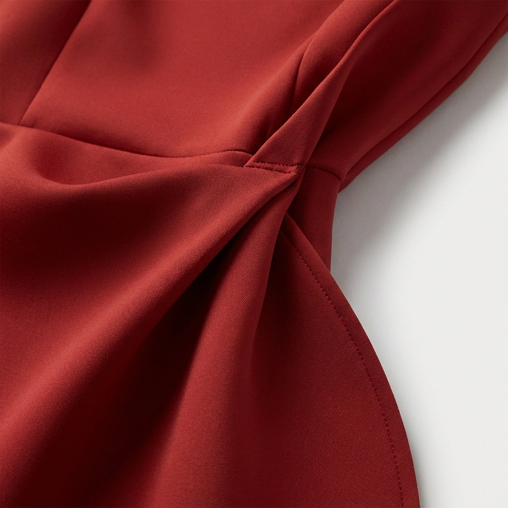 Agurelle – Rochie midi drapată asimetric cu volane