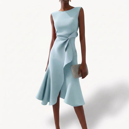 Agurelle – Rochie midi drapată asimetric cu volane