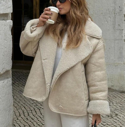 Sophie – Women’s Short Shearling Wool Jacket