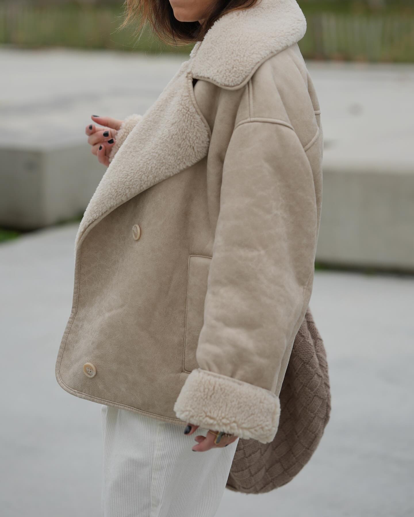 Sophie – Women’s Short Shearling Wool Jacket