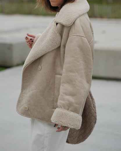 Sophie – Women’s Short Shearling Wool Jacket