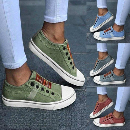 Women's Comfortable Slip-On Sneakers Canvas Casual Shoes - Image 5