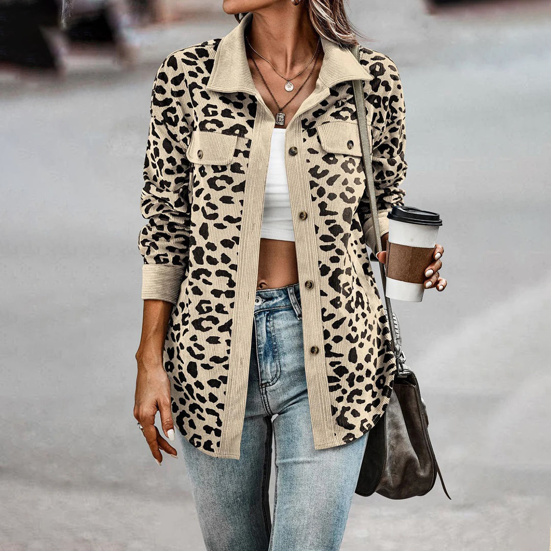 Leona - Damejakke med leopardprint