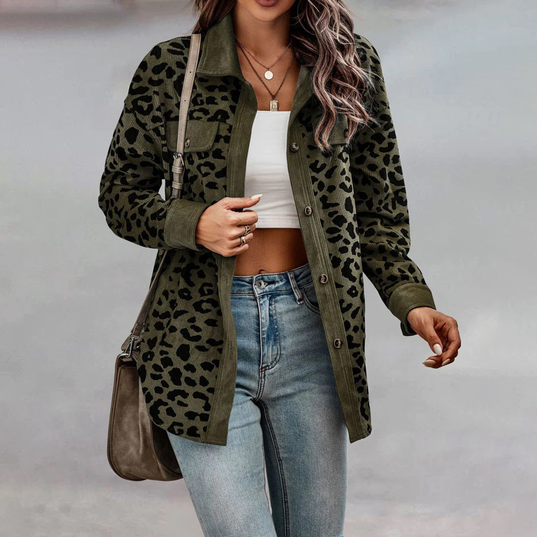 Leona - Damejakke med leopardprint