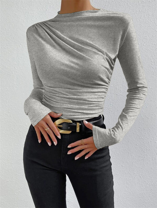 Livarelle – Women’s Long Sleeve Top with Gathered Detail