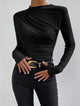 Livarelle – Women’s Long Sleeve Top with Gathered Detail