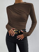 Livarelle – Women’s Long Sleeve Top with Gathered Detail