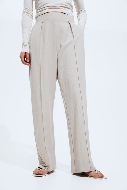 Elvarinn - Pantaloni Donna a Gamba Larga con Pieghe