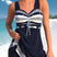 Women Two Piece Swim Dress with Shorts Tie Front Patterned