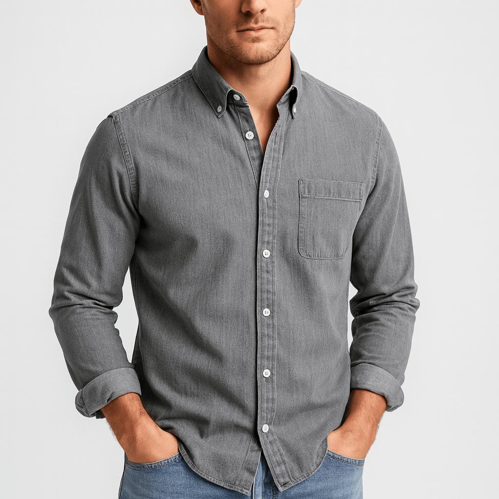 Corvaine - Cotton Long Sleeve Button Shirt