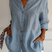 Women Linen Oversized Button-Down Shirt