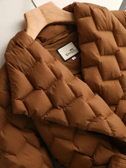 Belted Down Jacket for Women Azzoria