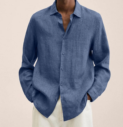 Men's Linen Button Down Shirt Classic Fit Lightweight - Image 4