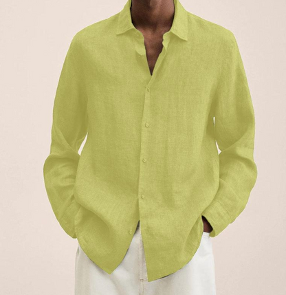Men's Linen Button Down Shirt Classic Fit Lightweight - Image 12